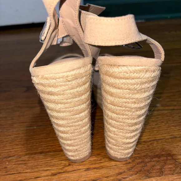 NWOT Lulus Beachy Dreams Natural Suede Espadrille Wedges - Picture 4 of 5